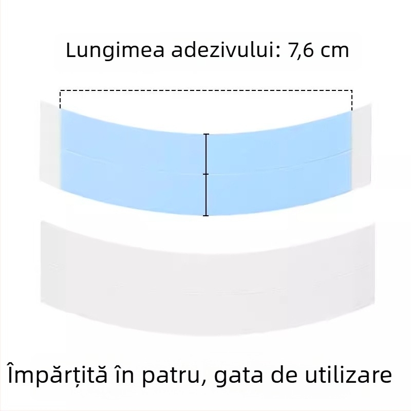 Bandă adezivă albastră pentru par, ultra-subțire, dublu adezivă pentru scalp, anti-transpirație, fixare par