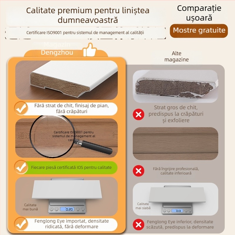 Plintă din lemn masiv Longan cu finisaj crem franțuzesc și podea din lemn cu model diamant alb cacao