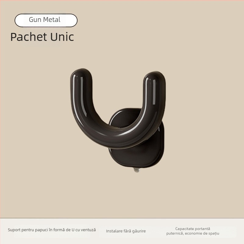 Raft pentru papuci cu ventuze, pentru baie, montaj pe perete fără găuri, spațiu de drenaj și depozitare
