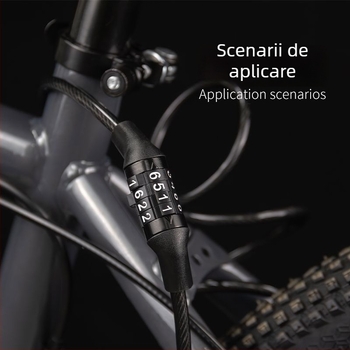 Lacăt cu combinație pentru bicicletă de munte, lanț din oțel, antifurt, echipament universal pentru ciclism