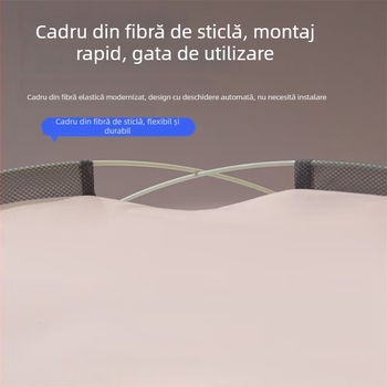 Plasă de țânțari pentru dormitor, în stil yurta mongolă, pliabilă, fără montaj, cu uși duble, cadru din fibră de sticlă, sigur pentru copii