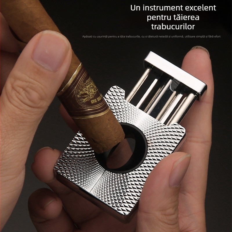 Tăietor portabil pentru trabucuri, lamă în formă de V, instrument de tăiere precis, accesorii premium pentru fumători, cadou pentru bărbați