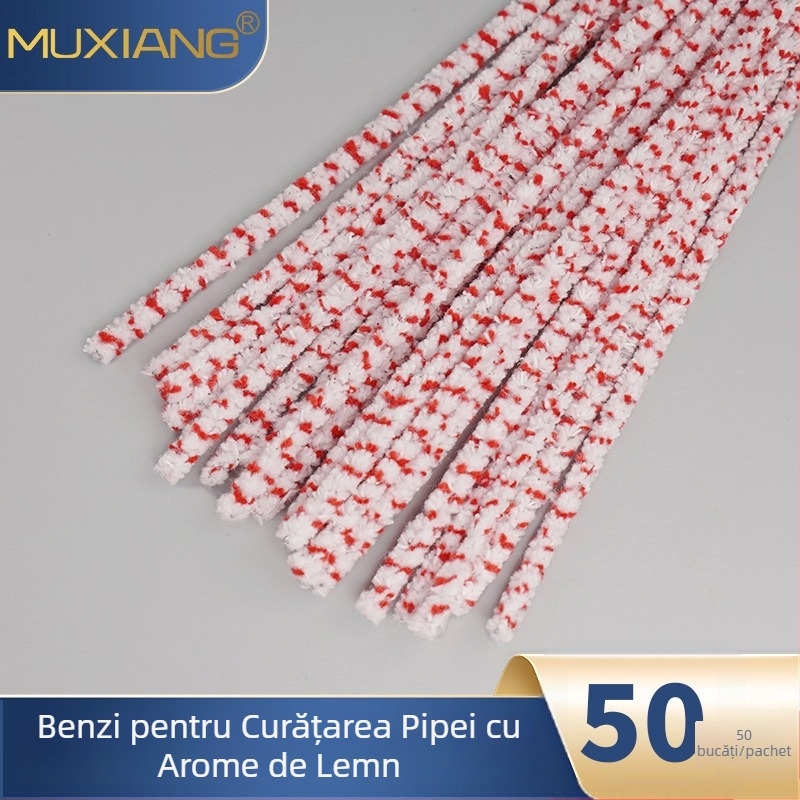 Instrument de curățare pentru pipă cu bandă din bumbac pur, fără scame, bețișor de curățare cu peri, accesoriu special pentru mufe de pipă