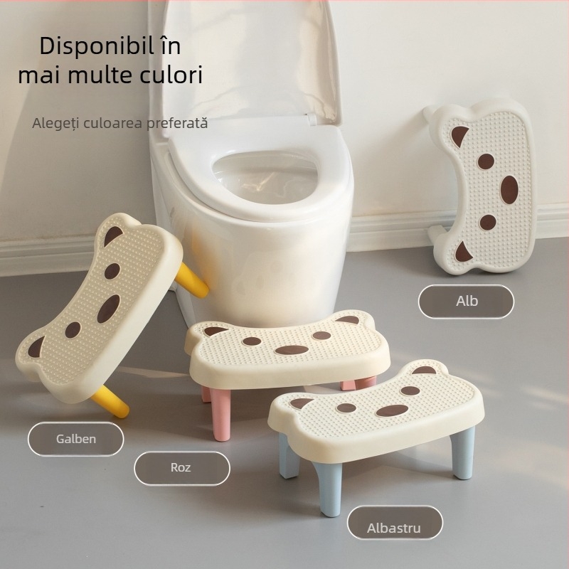 Scaun de sprijin pentru toaletă, platformă de baie cu pedală pentru picior