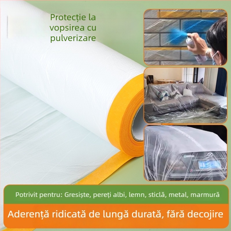 Folie plastică transparentă îngroșată pentru mobilier – protecție împotriva prafului, acoperire completă pentru uz casnic