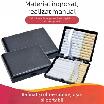 Cutie universală pentru țigarete, cu capac rabat, ultra-subțire, ABS mat de lux, rezistentă la umezeală