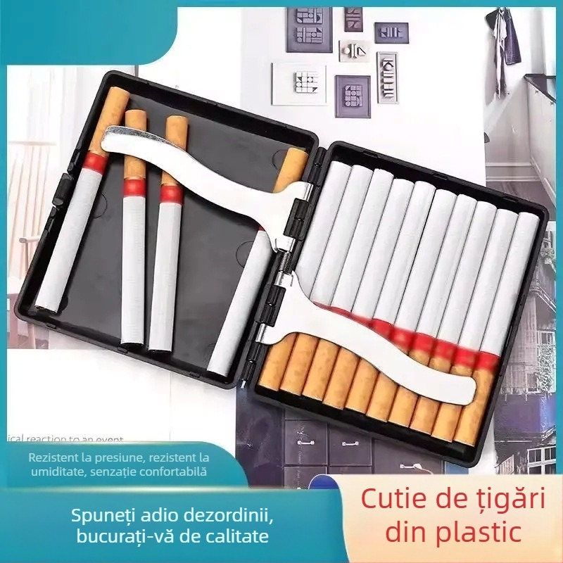 Cutie universală pentru țigarete, cu capac rabat, ultra-subțire, ABS mat de lux, rezistentă la umezeală