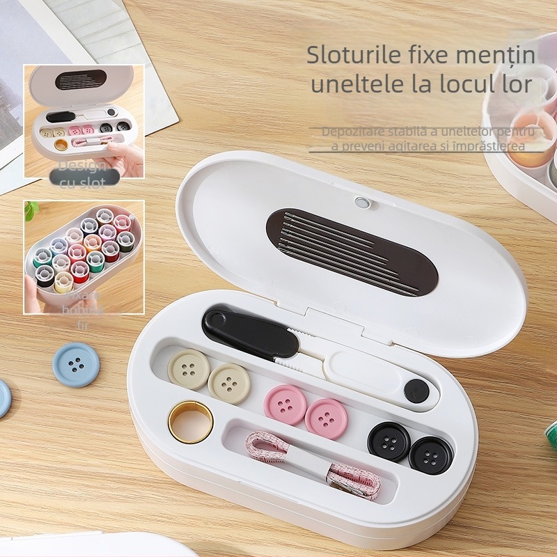 Cutie magnetică de cusut pentru uz casnic – kit de cusut de înaltă calitate, portabil, compact, set mini pentru cusut și reparații