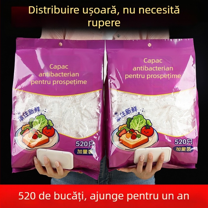 Capac pentru folie alimentară pentru resturi, de unică folosință, protecție la praf, multifuncțional cu gură elastică