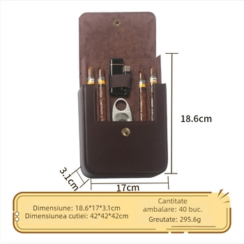 Humidor portabil pentru țigări din cedru, capacitate mare, set de călătorie