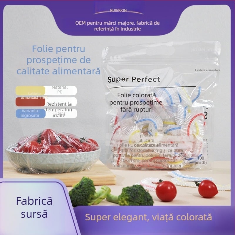 Capac de bol pentru frigider din plastic, o singură utilizare, mare, gros, calitate alimentară, colorat