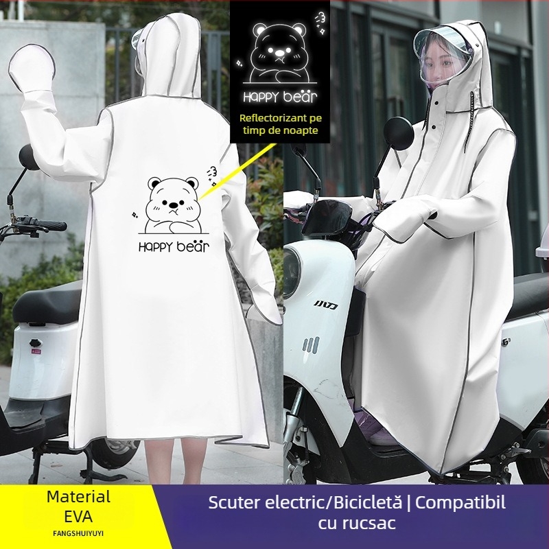 Pelerină de ploaie pentru adulți, pentru trotineta electrică, impermeabilă, lungă, unisex, pentru ciclism și drumeții