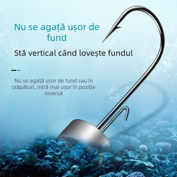 Cârlig cu cap de plumb pentru biban și pești prădători, cu năluci moi, 7 g, canelură întărită pentru prevenirea desprinderii