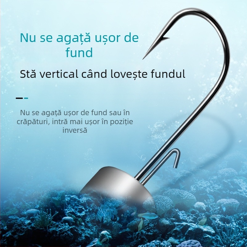 Cârlig cu cap de plumb pentru biban și pești prădători, cu năluci moi, 7 g, canelură întărită pentru prevenirea desprinderii