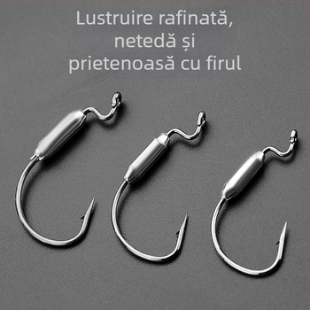 7316 Cârlig Crank cu Cap de Plumb pentru momeli moi, protecție anti-încărcare la fund, Texas Rig pentru pescuit în ape dulci și sărate