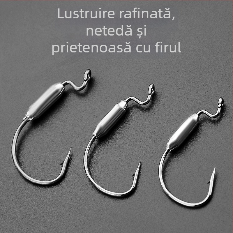 7316 Cârlig Crank cu Cap de Plumb pentru momeli moi, protecție anti-încărcare la fund, Texas Rig pentru pescuit în ape dulci și sărate
