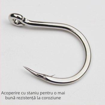 Cheng Jin Cârlig extra-lung pentru pescuit în largul mării, pentru barcă, Nr. 5, robust, vârf zimțat