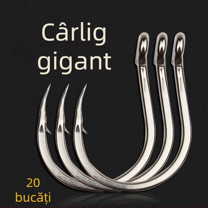 Cheng Jin Cârlig extra-lung pentru pescuit în largul mării, pentru barcă, Nr. 5, robust, vârf zimțat