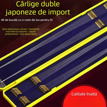 Set cu două cârlige, linie de lider pre-legată și cârlige cu manșon auriu