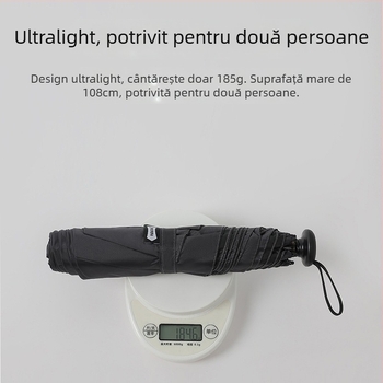 PARACHASE umbrelă 108 cm ultra-ușoară, cu acoperire din vinil, protecție UV UPF 50+, umbrelă pentru soare și ploaie pentru femei