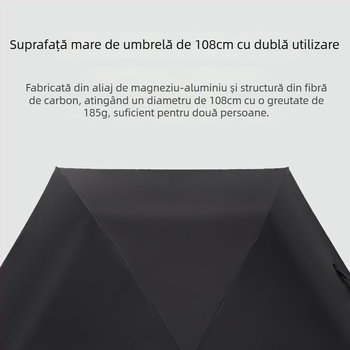PARACHASE umbrelă 108 cm ultra-ușoară, cu acoperire din vinil, protecție UV UPF 50+, umbrelă pentru soare și ploaie pentru femei