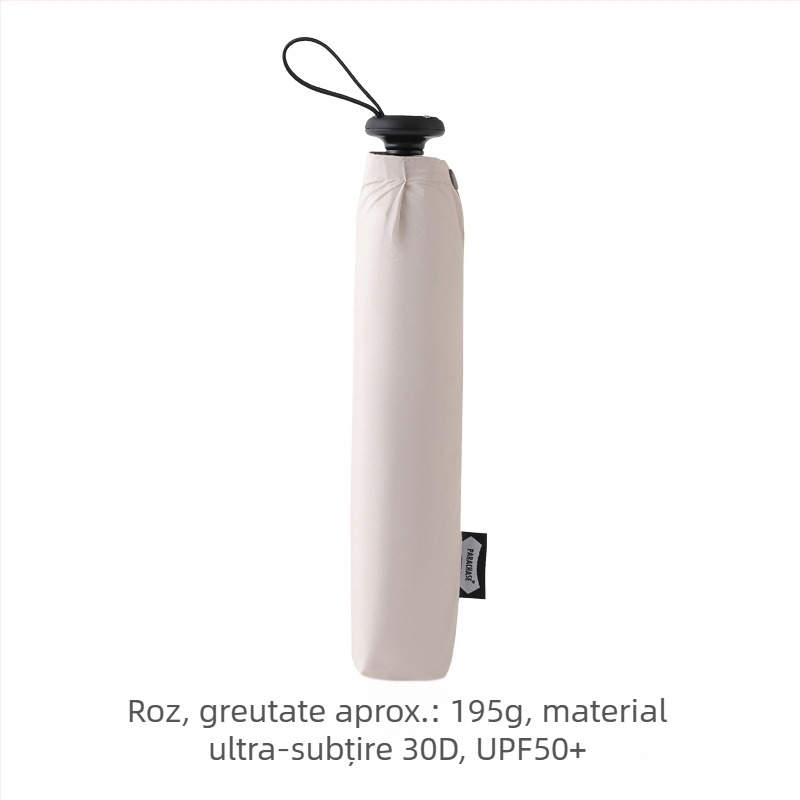 PARACHASE umbrelă 108 cm ultra-ușoară, cu acoperire din vinil, protecție UV UPF 50+, umbrelă pentru soare și ploaie pentru femei