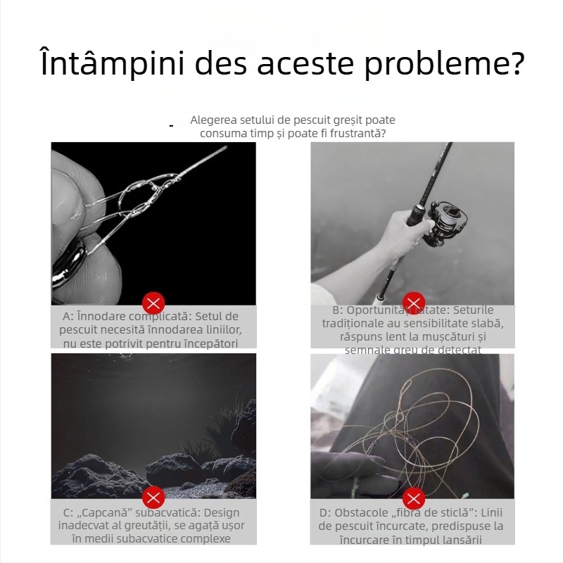 Montaj de pescuit cu zmeu, cârlig invers, cârlig triplu cu inel în formă de 8, fără plumb