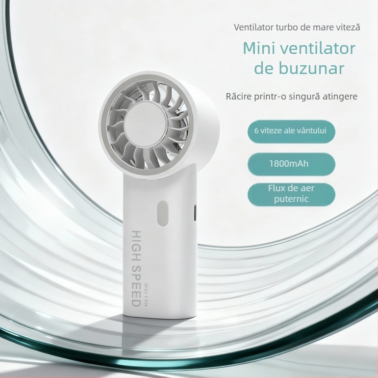 Ventilator de mână ultrarapid, mini ventilator cu încărcare USB, portabil pentru exterior