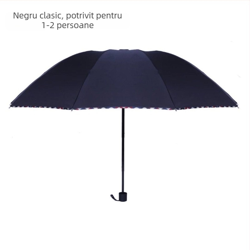 Umbrelă extragrandă pentru 3 persoane - protecție împotriva soarelui și a ploilor, umbrelă pliabilă întărită, deschidere manuală