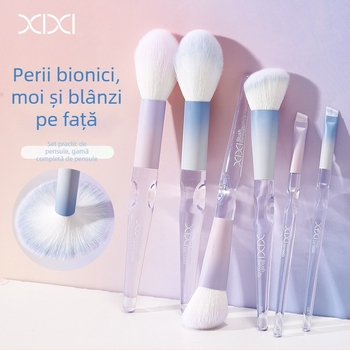 Set de 8 pensule pentru machiaj, cu textură delicată și fină - portabil și potrivit pentru începători