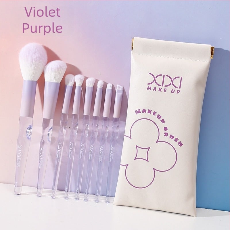 Set de 8 pensule pentru machiaj, cu textură delicată și fină - portabil și potrivit pentru începători