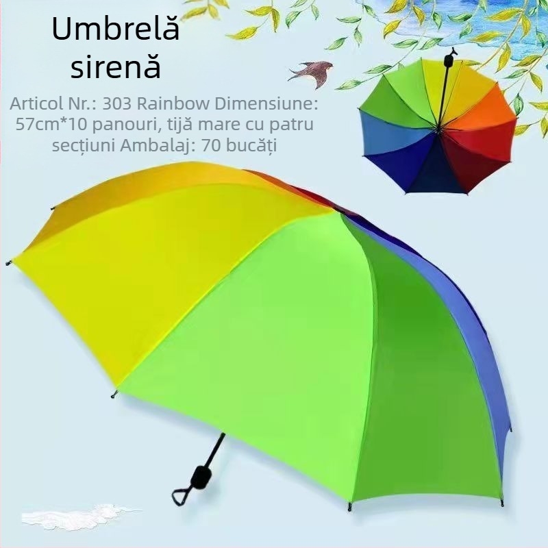 Umbrelă pliabilă extra mare, carouri, cu trei secțiuni, întărită, pentru bărbați și femei, UPF 40+