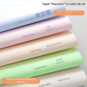 Autocolant de perete Macaron, culoare solidă, autoadeziv, impermeabil și rezistent la umezeală, decor modern minimalist pentru dormitor