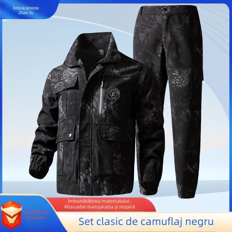 Geacă și pantaloni de lucru camuflaj cu model șarpe (python), impermeabil, rezistent la zgârieturi și uzură