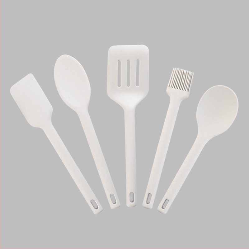 Set integrat din silicon pentru bucătărie: spatulă din silicon pentru tigărie antiaderentă, racletă din silicon, perie de uns, unelte pentru coacere