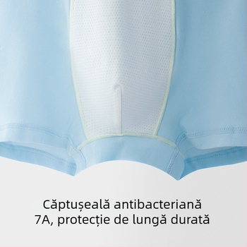 Chiloți boxeri pentru copii M Leyu, amestec bumbac-modal cu elastan, clasă A, pentru băieți 3–8 ani