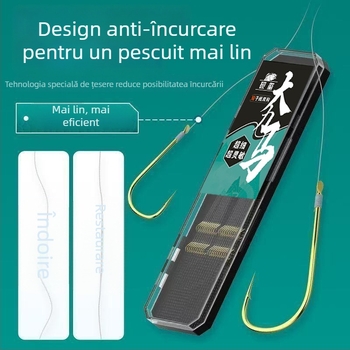 Set de 20 bucăți cu linie de lider ultra-fină și cârlige duble, gata legate și lucrate manual cu fir PE