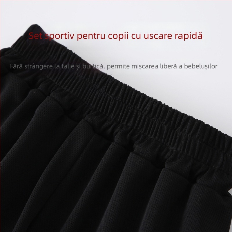 Set sportiv pentru copii vară, respirabil, uscare rapidă, baschet, pentru băieți și fete, 7-12 ani