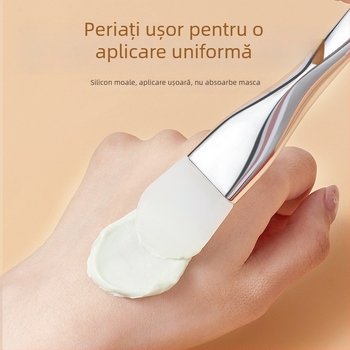 Gecomo perie din silicon pentru mască, cu două capete, pentru aplicare și curățare a măștii de nămol facial