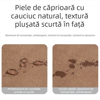 Covoraș de yoga din velur uni, cauciuc natural, anti-derapant, pentru uz casnic, cu amortizare și funcționare silențioasă