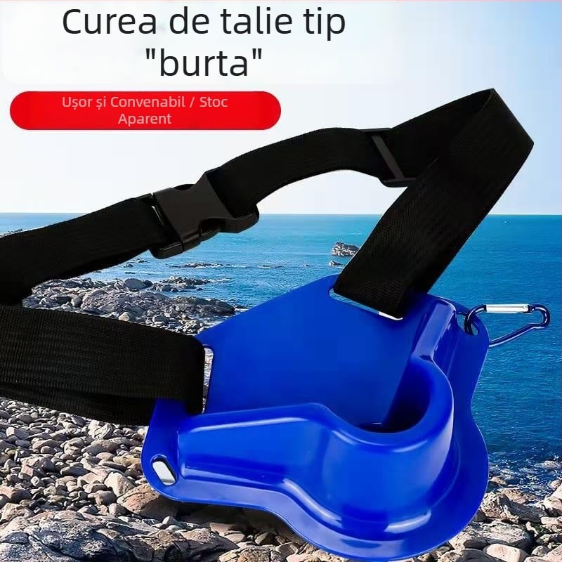 Suport portabil pentru undiță, montat pe curea, pentru pescuit marin