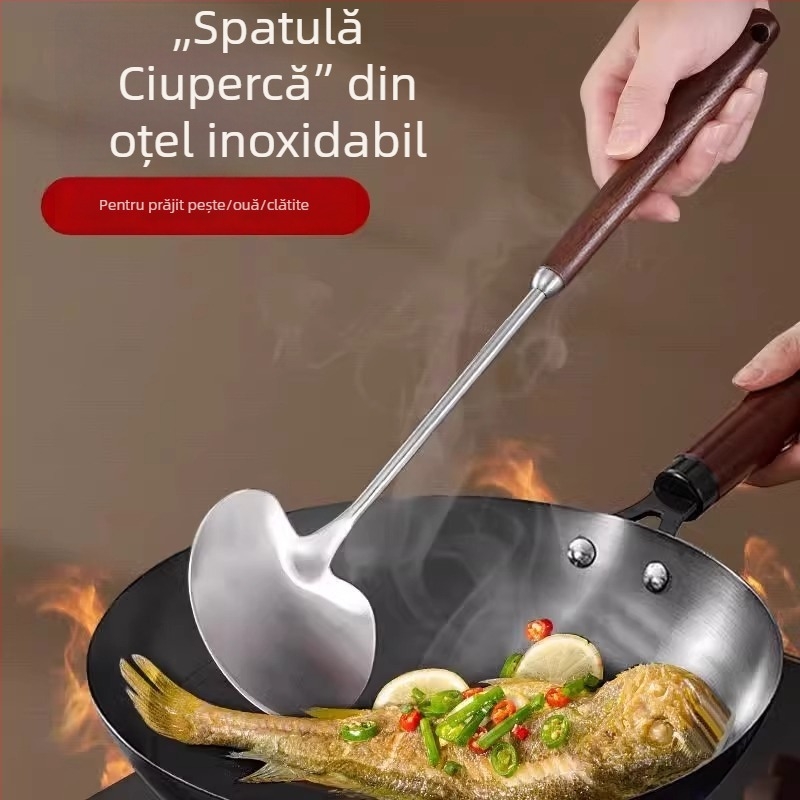 Spatulă mică din oțel inoxidabil, în formă de ciupercă, antiaderentă, rezistentă la temperaturi înalte, spatulă de bucătărie pentru uz casnic, calitate alimentară