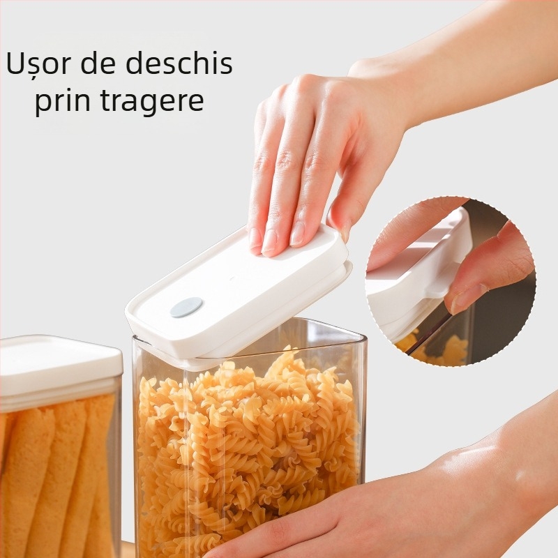 FaSoLa Recipient transparent dreptunghiular pentru bucătărie, etanș și rezistent la umezeală pentru cereale, plastic, 800–1000 ml