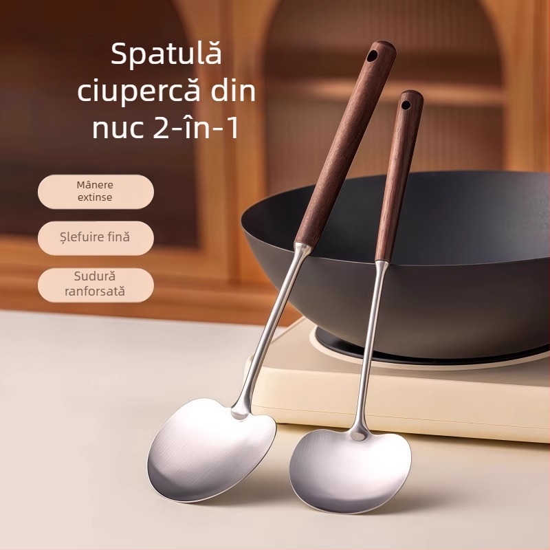 Spatula pentru ciuperci, din oțel inoxidabil 304, mâner lung, spatulă de bucătărie
