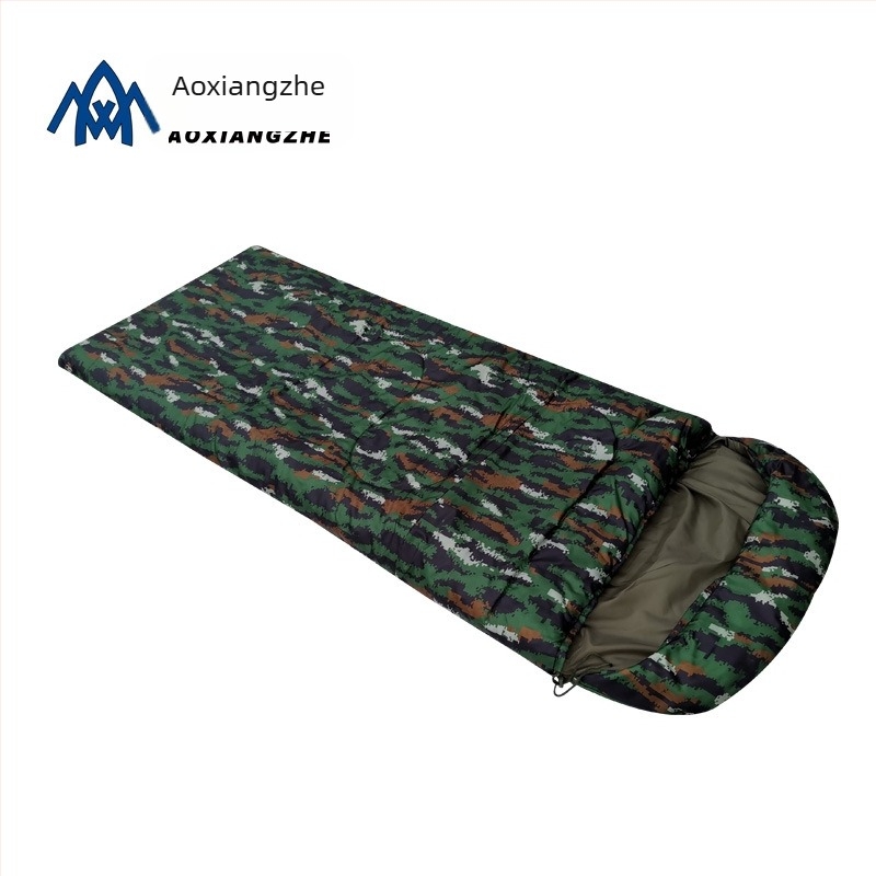 Sac de dormit Soarer, camuflaj tigru în dungă, impermeabil, gros și cald, stil tip plic