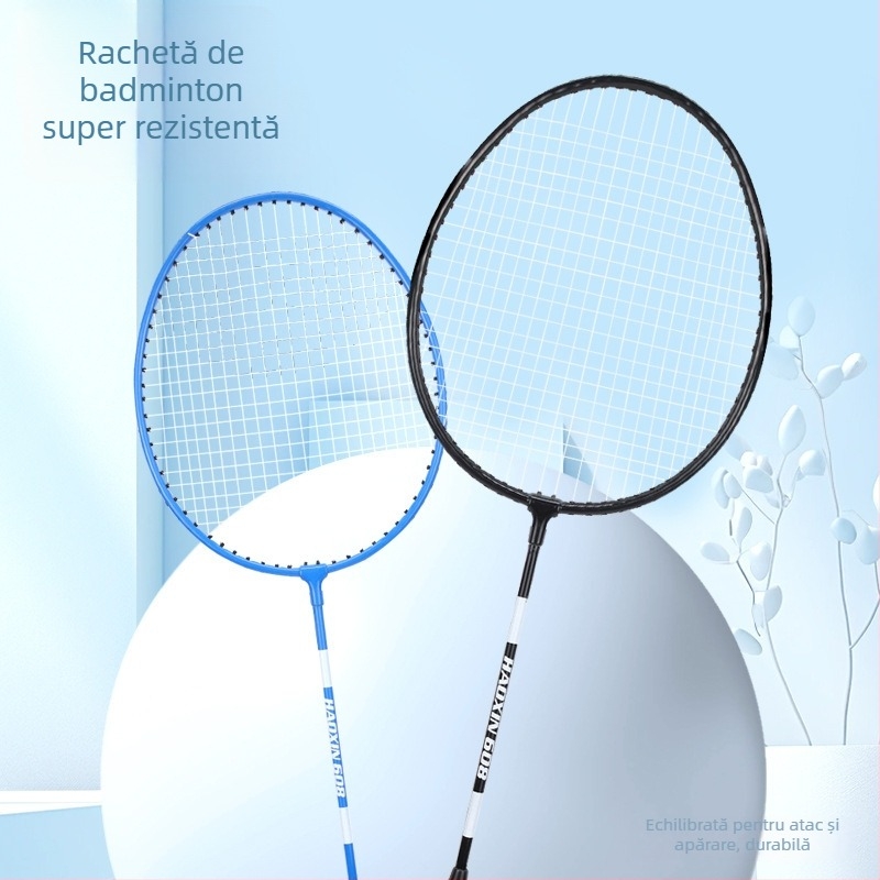 Pereche de rachete badminton cu mâner din spumă, durabile, cu elasticitate înaltă, pentru adulți și copii.