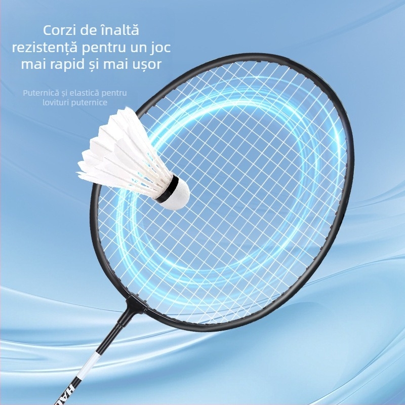 Pereche de rachete badminton cu mâner din spumă, durabile, cu elasticitate înaltă, pentru adulți și copii.