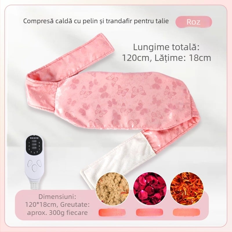 Aiyuantang Pachet de încălzire cu sare pentru umeri și gât, încălzire electrică, control temperatură 30–50°C, 60W, material mătase