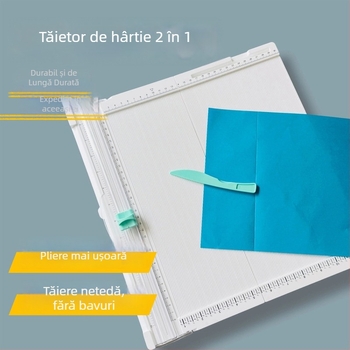 Tăietor de hârtie din plastic pentru A4, compact pentru uz casnic, pliabil bidirecțional
