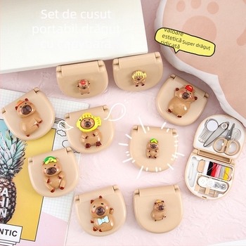Cutie de cusut nouă cu design guinea pig – portabil, trusă de cusut și cutie pentru ace